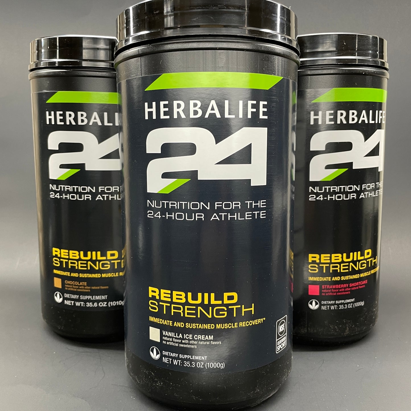 Herbalife24 Rebuild Strength - Vanilla Ice Cream, Chocolate, Strawberry Shortcake (NET WT : 35.3oz / 1000g)
