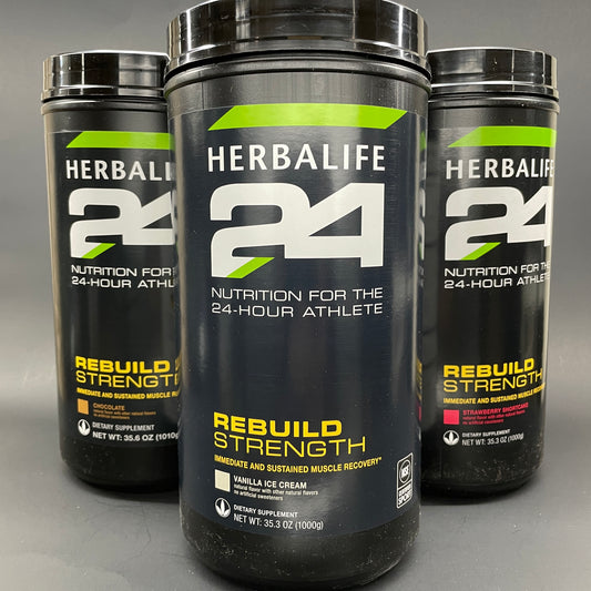 Herbalife24 Rebuild Strength - Vanilla Ice Cream, Chocolate, Strawberry Shortcake (NET WT : 35.3oz / 1000g)