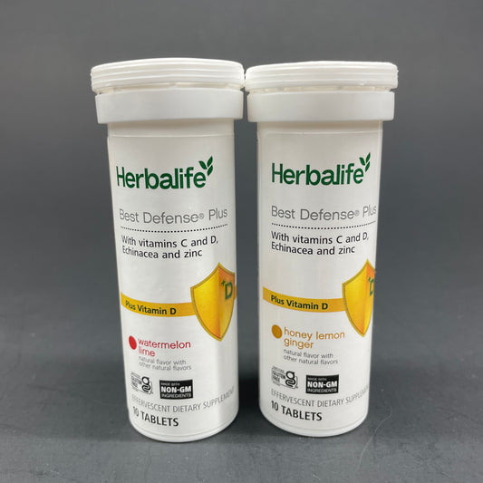 Herbalife Best Defense Plus - Watermelon , Honey Lemon Ginger - 10 Tablets
