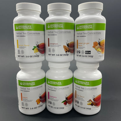 Herbalife Herbal Tea Concentrate - Cinnamon,Chai, Sweet Ginger, Lemon, Peach, Raspberry,Origianl  ( NET WT 3.6 OZ / 102g )