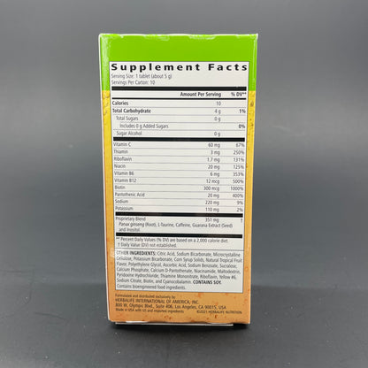 Herbalife Liftoff : Lemon-Lime / Orange / Pomegranate /  Tropical Fruit - 10 Tablets