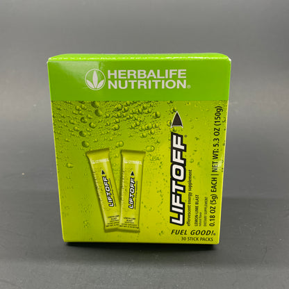 Herbalife Liftoff 30 Stick Packs - Lemon-Lime Blast, Ignite me Orange , Pomegranate-Berry Burst,  Tropcial Fruit Force, Cola