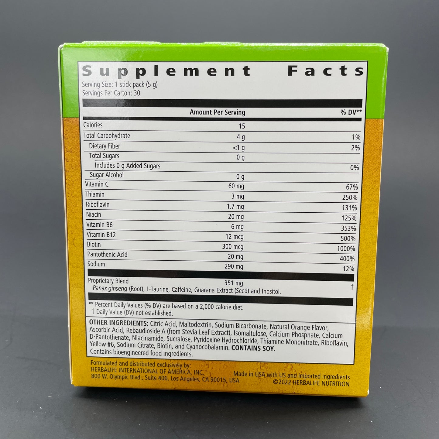 Herbalife Liftoff 30 Stick Packs - Lemon-Lime Blast, Ignite me Orange , Pomegranate-Berry Burst,  Tropcial Fruit Force, Cola