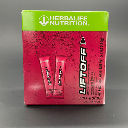 Herbalife Liftoff 30 Stick Packs - Lemon-Lime Blast, Ignite me Orange , Pomegranate-Berry Burst,  Tropcial Fruit Force, Cola