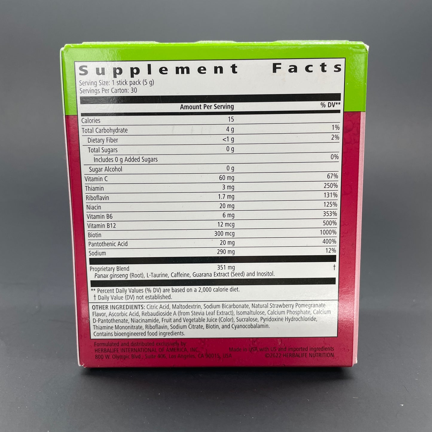 Herbalife Liftoff 30 Stick Packs - Lemon-Lime Blast, Ignite me Orange , Pomegranate-Berry Burst,  Tropcial Fruit Force, Cola