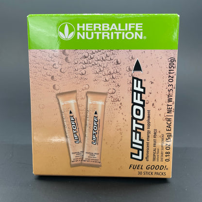 Herbalife Liftoff 30 Stick Packs - Lemon-Lime Blast, Ignite me Orange , Pomegranate-Berry Burst,  Tropcial Fruit Force, Cola