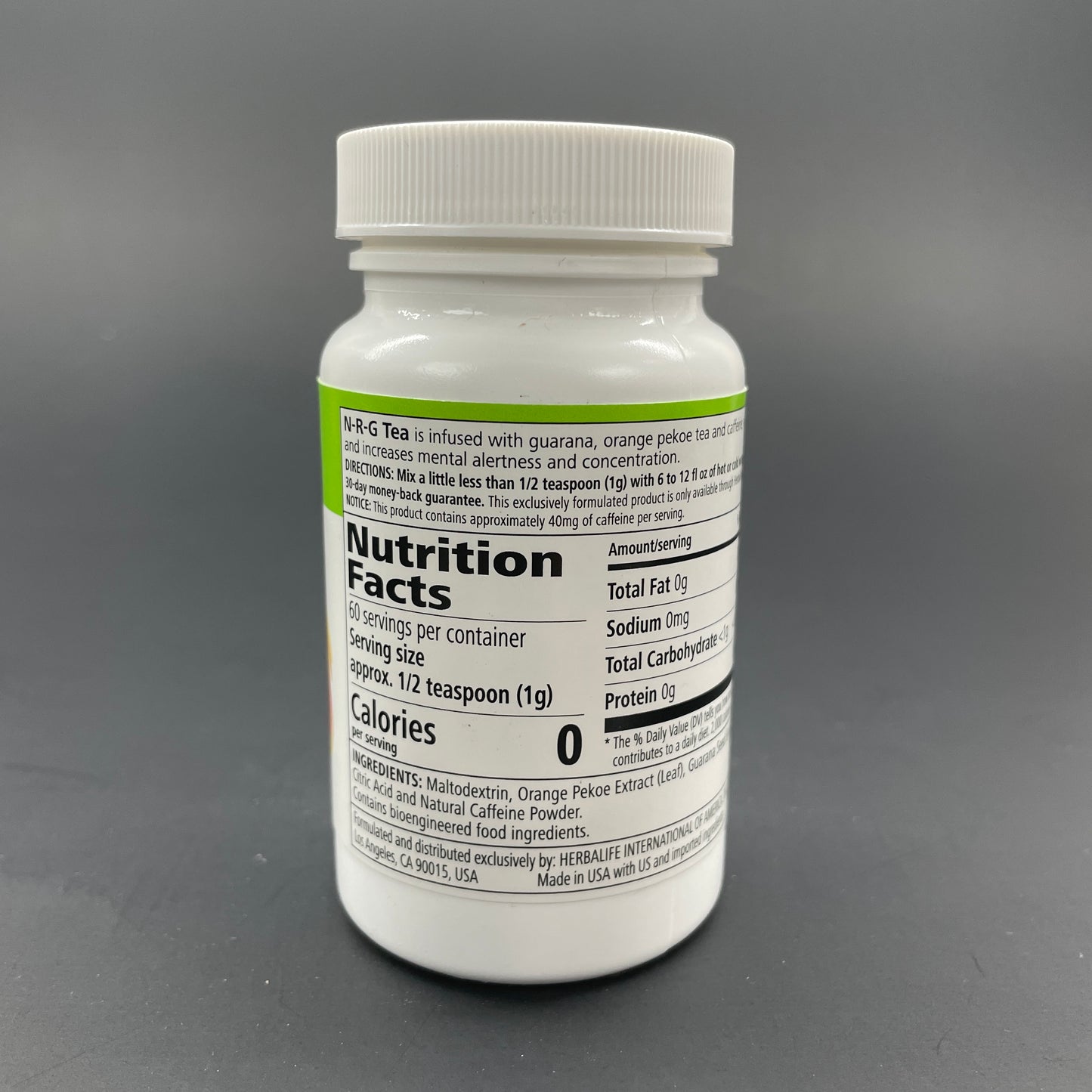 Herbalife N-R-G ( Nature's Raw Guarana ) 2.1oz Tea / 60 Tablets