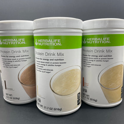 Herbalife Protein Drink Mix - Chocolate, Vanilla, Peanut Cookie 21.7oz (616g)