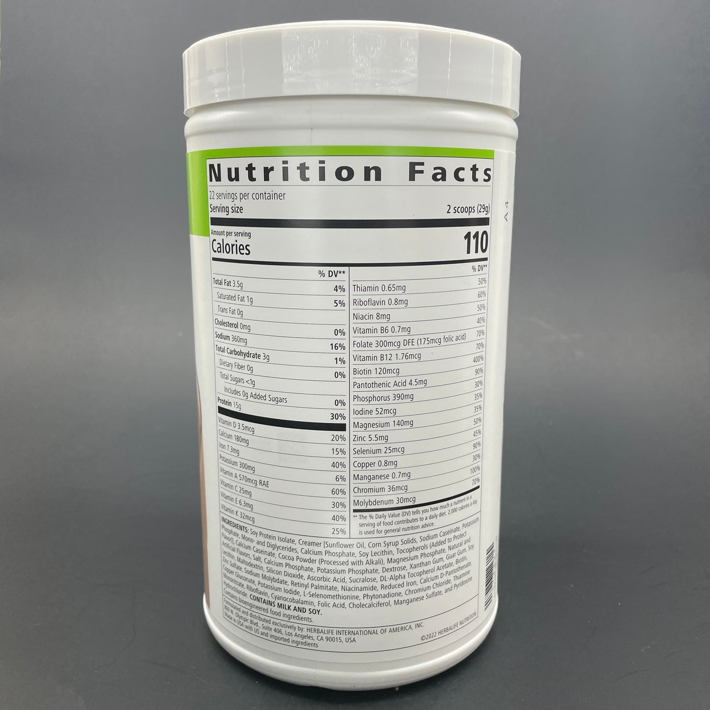 Herbalife Protein Drink Mix - Chocolate, Vanilla, Peanut Cookie 21.7oz (616g)